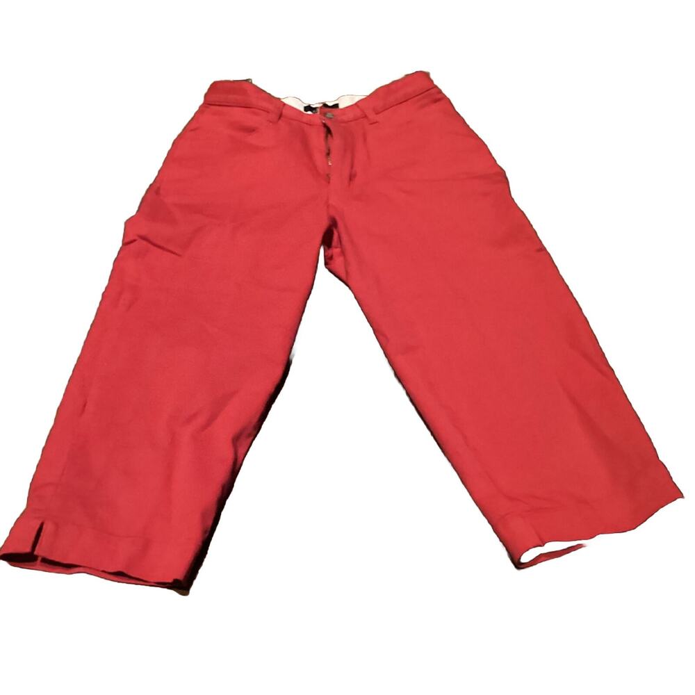 Lee Khakis Red Capri Size 4 Cotton/spandex Vacation Office Beach Lake House